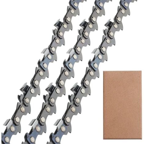 FOREHILL Lot de 3 Chaîne de tronçonneuse Faible Rebond 3/8"LP 50 maillons 1,1mm 35 cm Compatible pour Stihl MS170 MS180