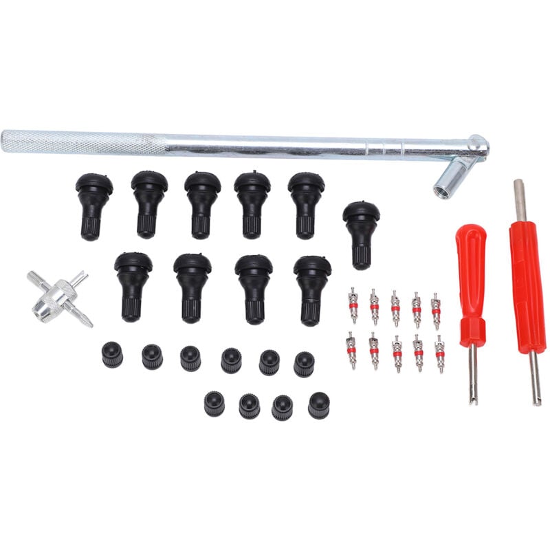 Lot de 34 extracteurs de tige de valve, outil de démontage de noyau de valve, réparation de pneu, installateur pour camping-car, automobile, vélo,