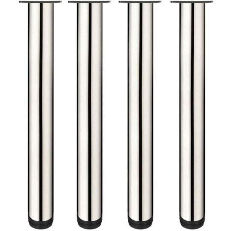 Forehill – Lot de 4 pieds de meuble réglables en acier inoxydable – Hauteur 50 cm – Installation facile avec vis – Pour tables et canapés