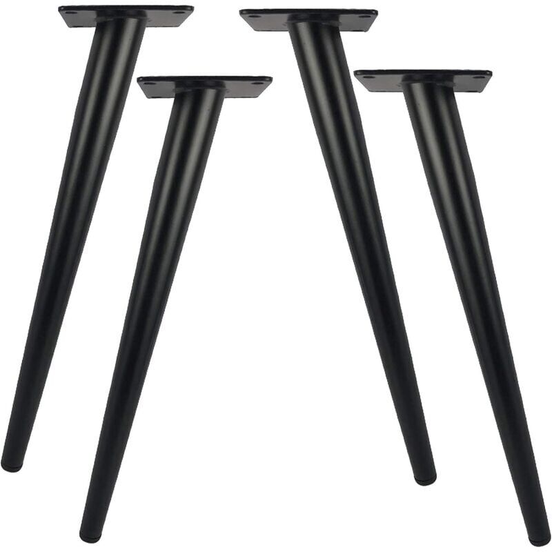Forehill - Lot de 4 pieds de table en métal de 20cm de longueur pour meubles modernes, commode, armoire, bureau, chaise ottoman, pieds de support de