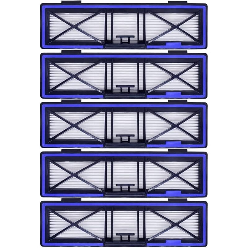 Forehill - Lot de 5 filtres hepa H12 de rechange bleus compatibles avec les aspirateurs robotiques Neato D10, D9, D8, D7, D6, D5, D4, D3.