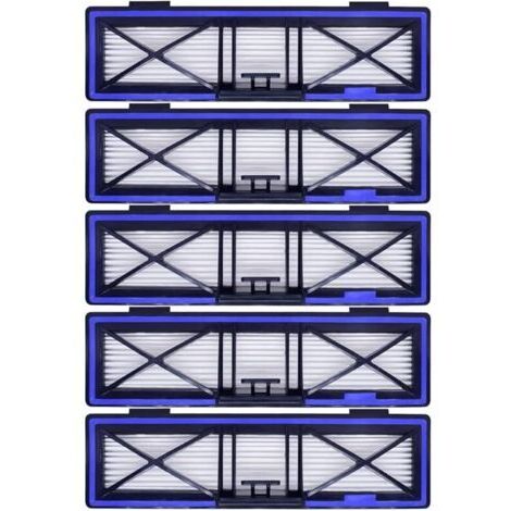 FOREHILL Lot de 5 filtres HEPA H12 de rechange bleus compatibles avec les aspirateurs robotiques Neato D10, D9, D8, D7, D6, D5, D4, D3.