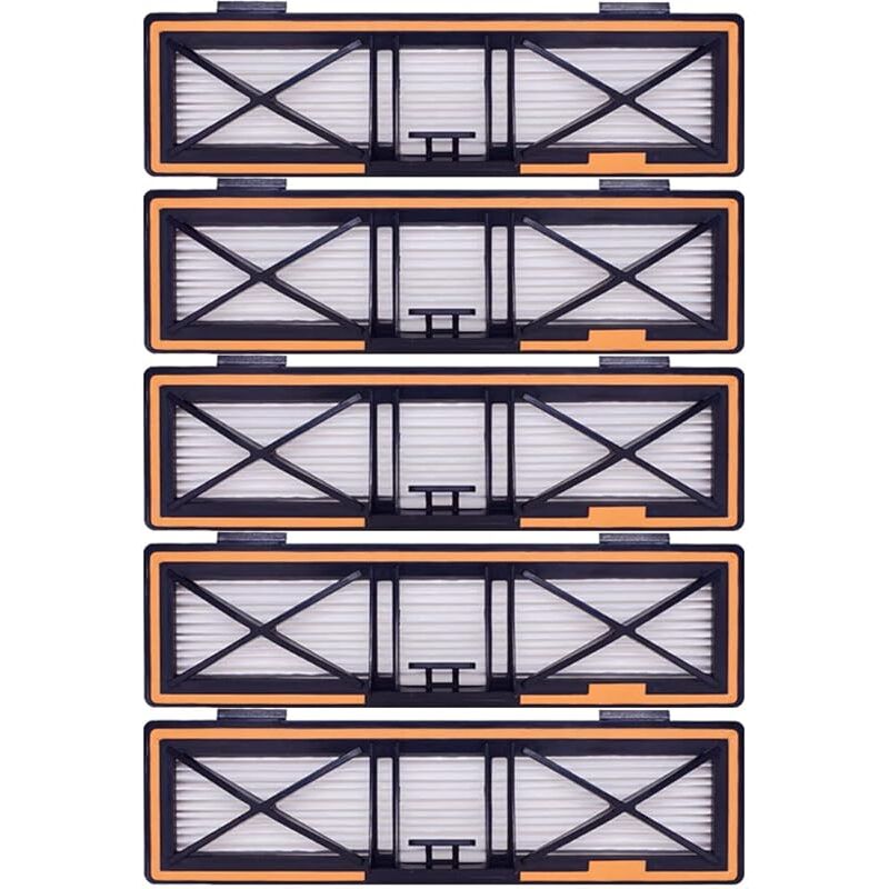 Forehill - Lot de 5 filtres hepa H13 de rechange orange compatibles avec Neato D10, D9, D8, D7, D6, D5, D4, D3, aspirateurs robotiques.