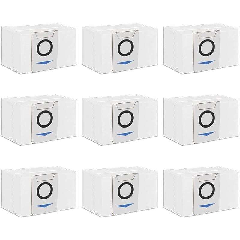 Lot de 9 sacs à poussière jetables de rechange compatibles avec les aspirateurs Ecovacs Deebot X1 Plus, X1 Omni, robot. - Forehill