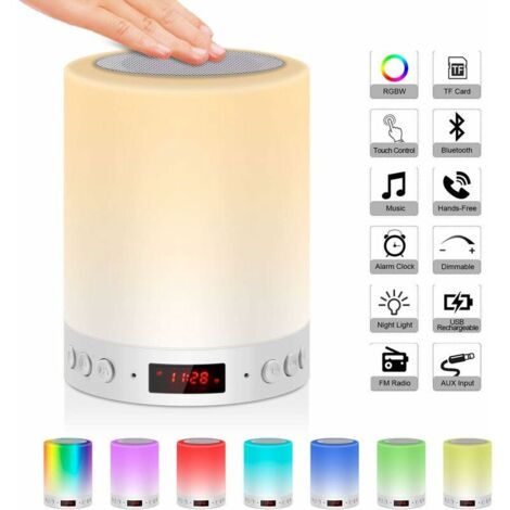 FOREHILL Lumières de prise de vue haut-parleur Bluetooth avec écran [réveil] pas d\'autocollants