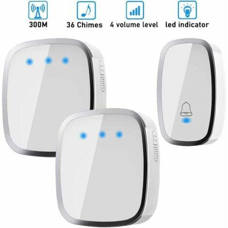 FOREHILL Maison sans fil intelligente Ding-dong sonnette électronique télécommande norme européenne A101 blanc un pour deux