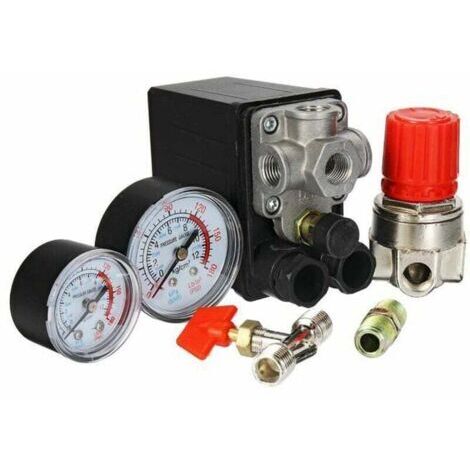 FOREHILL Mini-Luftkompressorregler 240V 15A Steuerschalter Druckventil mit Manometer