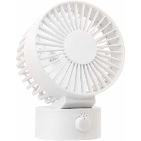 FOREHILL Mini-Tischventilator, leise, tragbarer USB-Ventilator für Büro, Zuhause, Arbeitszimmer und Schlafzimmer – Weiß