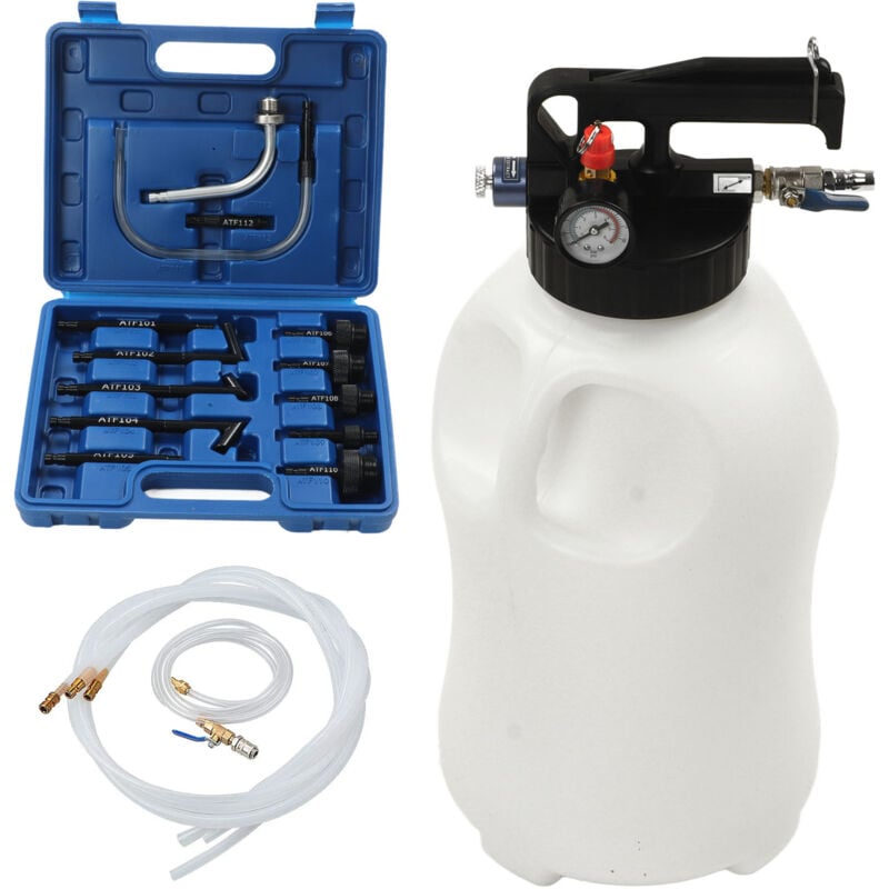 Forehill - Outil de remplissage d'huile de transmission pneumatique 10L avec 13 adaptateurs atf pour extraire et transférer du fluide