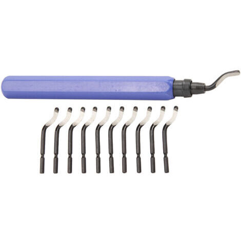FOREHILL Outil d'ébavurage avec 10 lames pour éliminer les bavures de bord pour tuyaux en cuivre et PVC Impression 3D Résine Art Métal RB1100