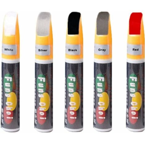 FOREHILL Peinture De Retouche pour Voiture, Stylo De Réparation De Rayures De Voiture, Stylo De Retouche Peinture Carrosserie De Voiture Noire Argent Blanc Rouge Gris