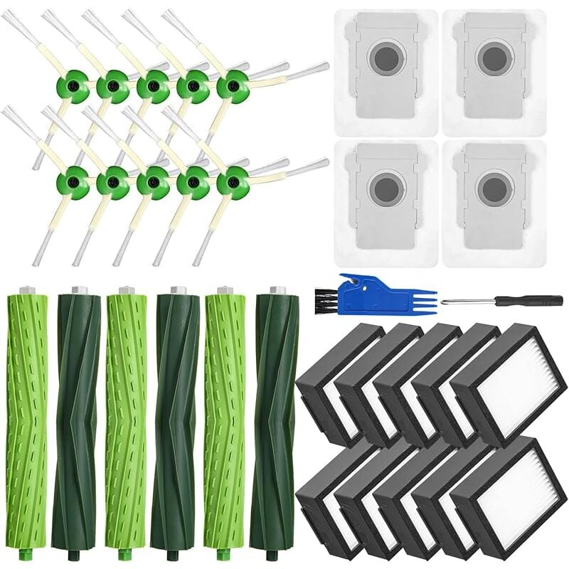 Forehill - Pièces de Rechange pour iRobot Roomba i/e/j Série, i7 i7+ j7 j7+i3 i3+ i4 i4+ i6 i6+ i8 i8+ E5 E6, Brosse Accessoires 3 Sätze Bros