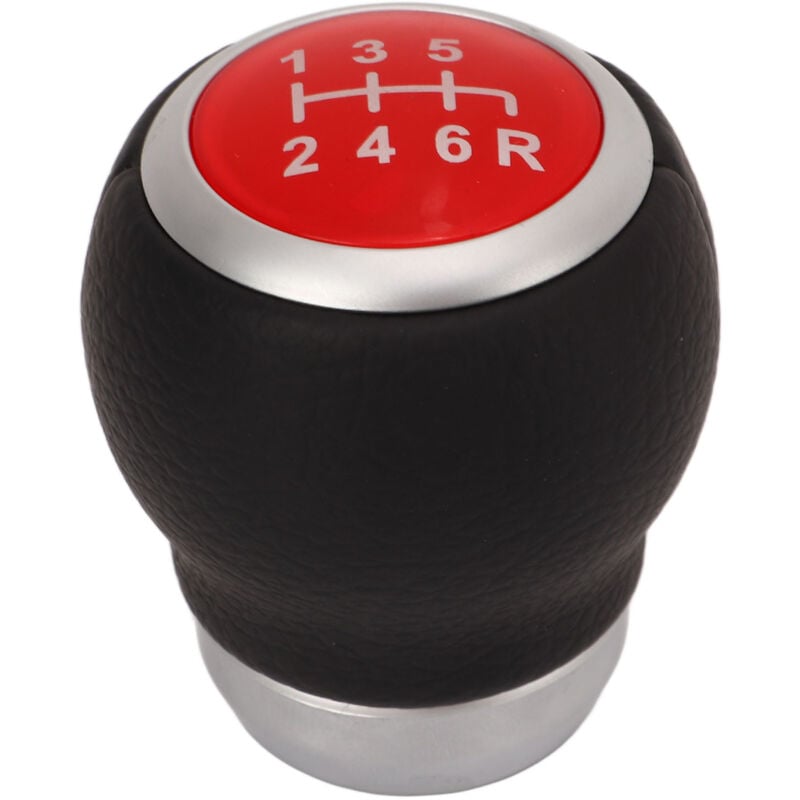 Pommeau de levier de vitesse à 6 vitesses en cuir artificiel de remplacement pour transmission manuelle pour Subaru Red - Forehill