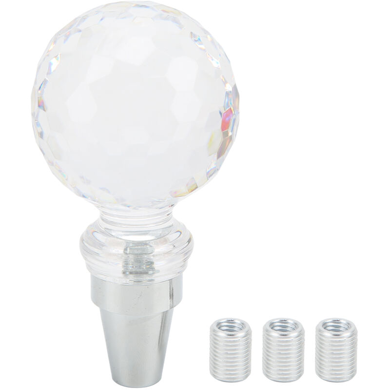 Pommeau de levier de vitesse en cristal en forme de boule universel pour transmission manuelle de voiture avec 3 adaptateurs Type a - Forehill