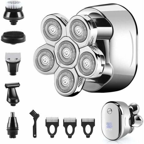 FOREHILL Rasoir Electriques Hommes, USB Rasoir rotatif Sans fil étanche Rasoir électrique Tondeuse à barbe