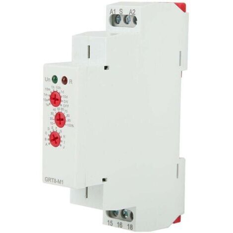 FOREHILL Relais temporisé GRT8-M1 avec 10 fonctions 35MM montage rail DIN AC/DC 12V 240V 50-60Hz