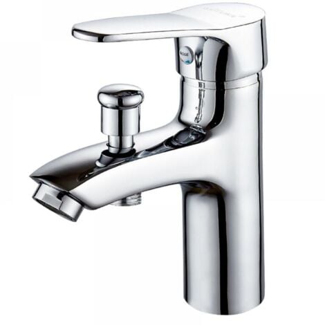 FOREHILL Robinet baignoire robinet monotrou à double usage chaud et froid Alliage Mitigeur de douche, robinet salle bain douche