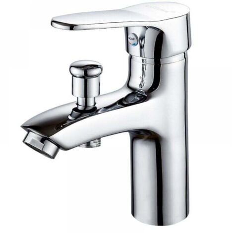 FOREHILL Robinet baignoire robinet monotrou à double usage chaud et froid Alliage Mitigeur de douche, robinet salle bain douche