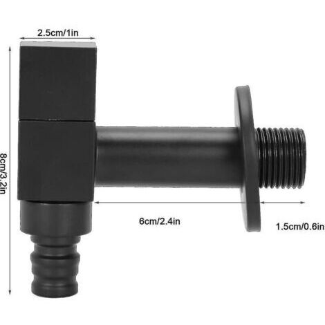 FOREHILL Robinet carré, robinet de lavage de balcon à filetage G1/2, robinet simple