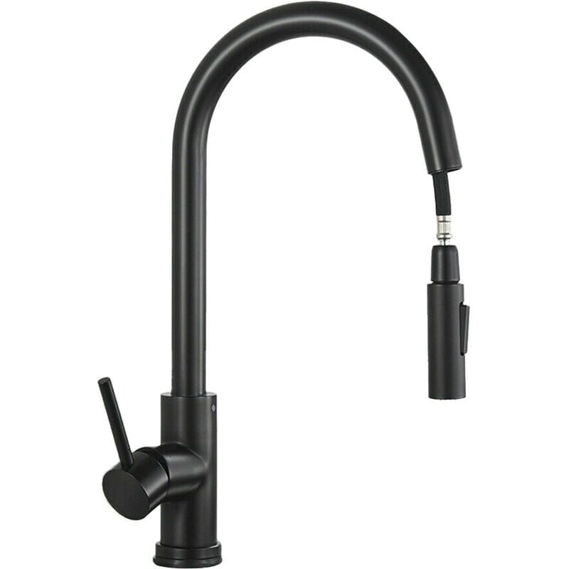 Forehill - Robinet de Cuisine Douchette, Mitigeur Évier Cuisine Extractible Rotatif à 360°, Mélangeur Cuisine Chaud et Froid avec 2 Modes