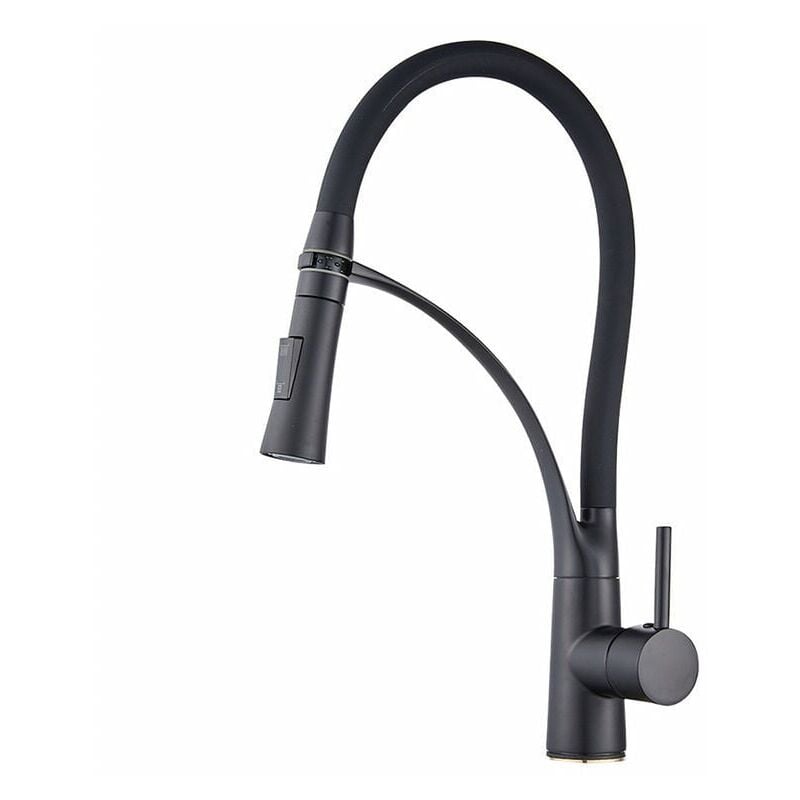 Forehill - Robinet de Cuisine Flexible Mitigeur Évier avec Douchette Extractible Rotatif à 360° Froid et Chaud Disponible Noir