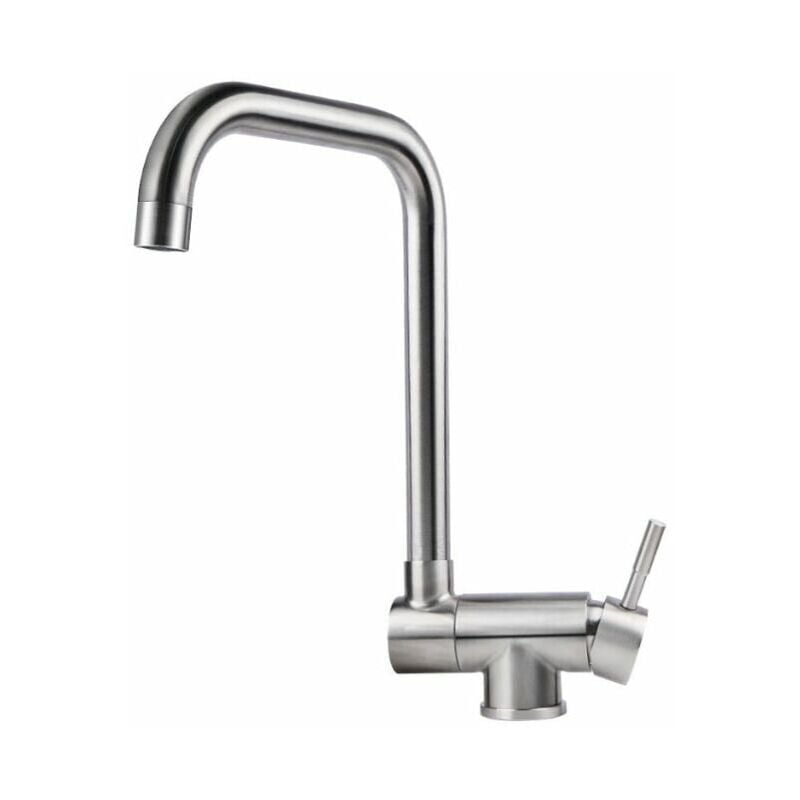 Forehill - Robinet de Cuisine Rabattable , Mitigeur Evier Repliable en Acier Inoxydable devant Fenêtre, Robinet Évier Pivotant à 360º Brossé