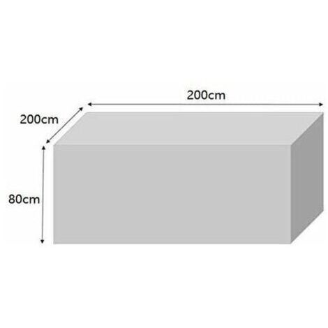 FOREHILL Schutzhülle für Gartenmöbel, Plane für Gartenmöbel im Außenbereich, Schutzhülle für rechteckige Gartentische, wasserdicht, winddicht, UV-beständig, 200 x 200 x 80 cm