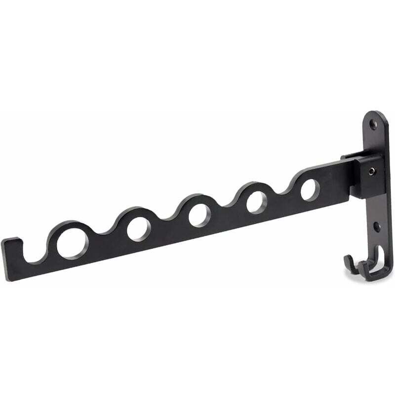 FOREHILL Séchoir Mural Pliable en Aluminium Noir, Séchoir à Linge pour Salle de Bain - 31,2 x 14,3 x 3,1 cm