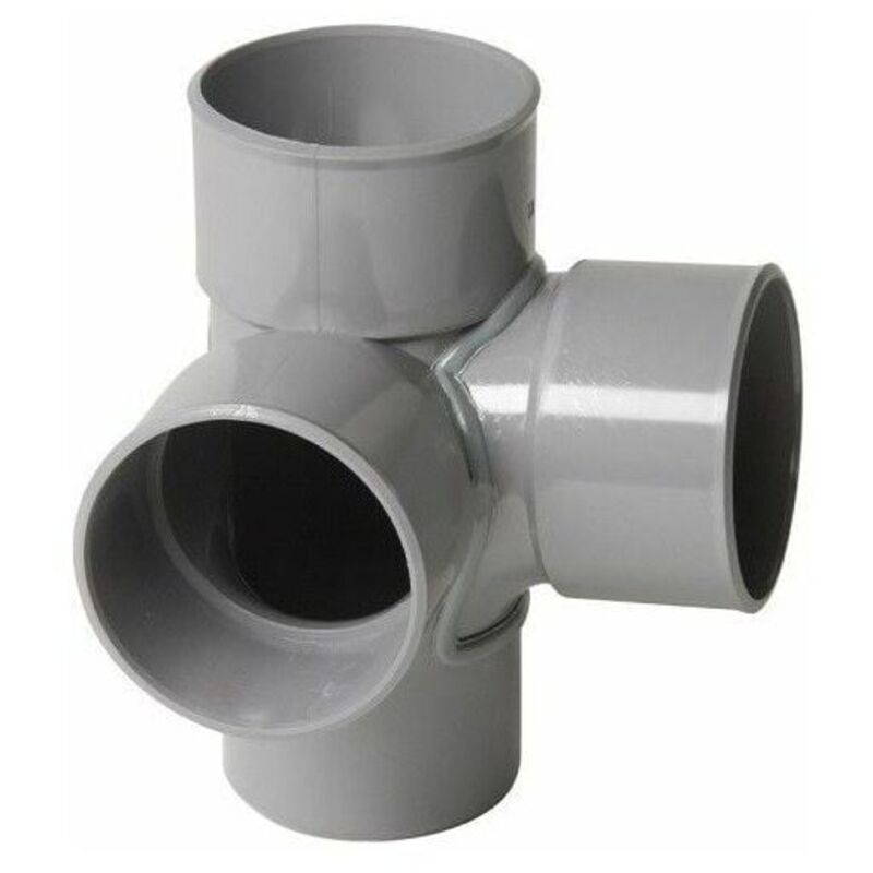 Té solide à angle droit en PVC gris 40 Té solide-gris