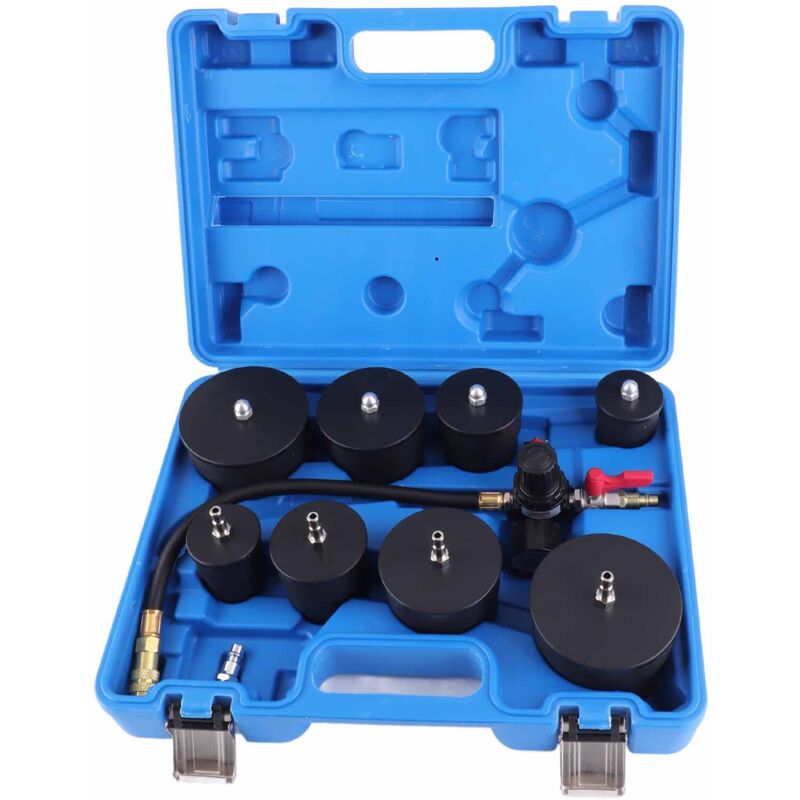 Testeur de fuite du système turbo 9 pièces Kit de test de fuite de surpression d'air du turbocompresseur avec testeur de manomètre - Forehill