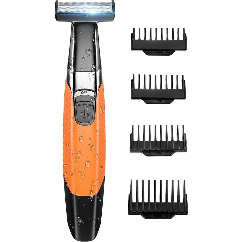 Tondeuse à barbe pour homme lavable usb Rechargeable sans fil rasoir électrique pour homme visage/corps tondeuse à barbe - Forehill