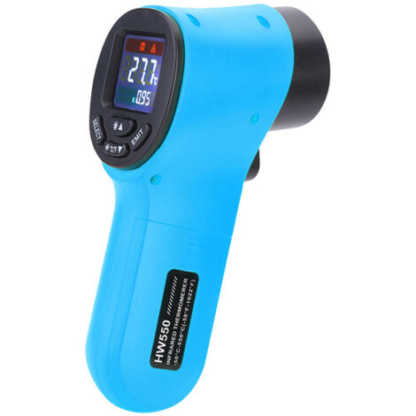 FOREHILL Tragbares, berührungsloses digitales Infrarot-Thermometer, Aquarium-Pyrometer, LCD-Laser-Thermometer für den Außenbereich, Industriethermometer -50 bis 550 °C, Orange