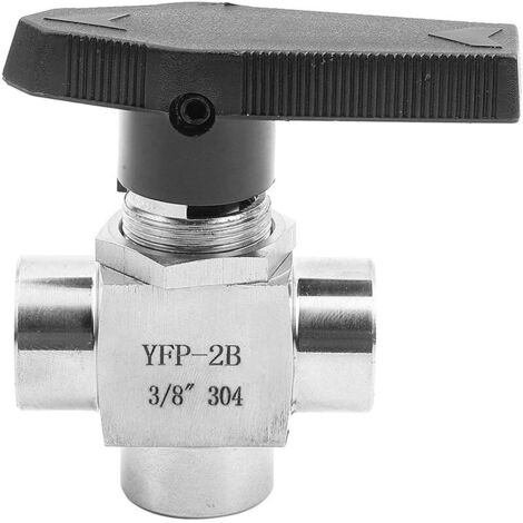 FOREHILL Vanne à Boisseau Sphérique, Robinet 3 Voies en Acier Inoxydable BSPP 1/8