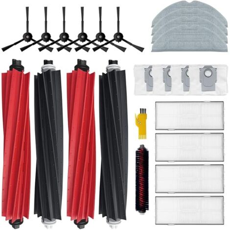 FOREHILLou Accessoires pour roborock S8 Pro Ultra Robot Aspirateur Pices de rechange 22 Packs 2 ensembles de brosses principales &amp 4 filtres &amp 6 brosses latrales &amp 4 serpillires &amp 4 sacs p
