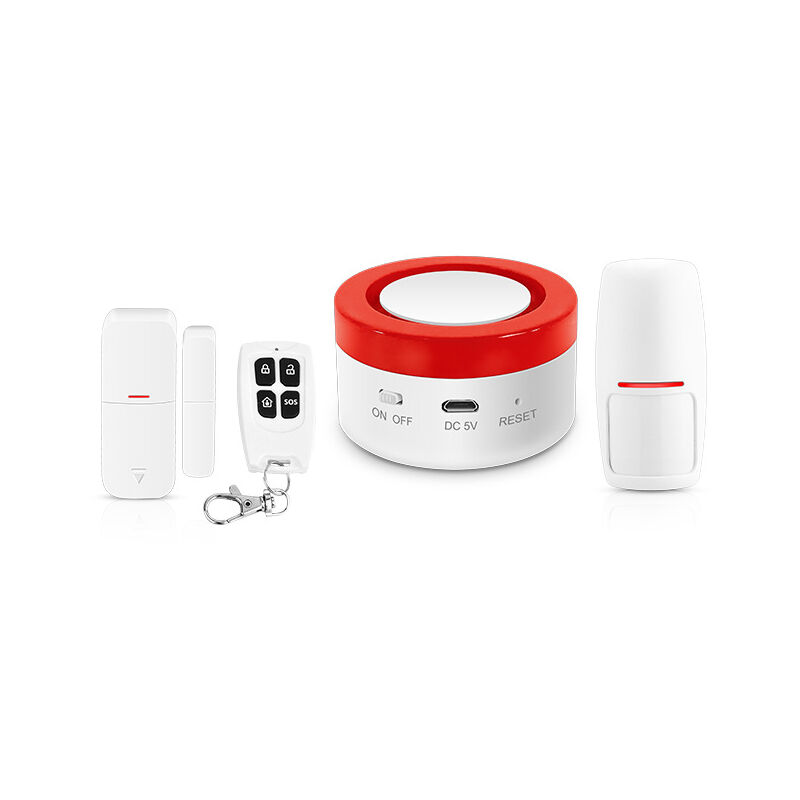 Foreign Trade Hot Selling Tuya Smart Gateway Sound and Light Siren wifi Alarm Three-in-One Smart Home Anti-theft System-(White)-1pcs