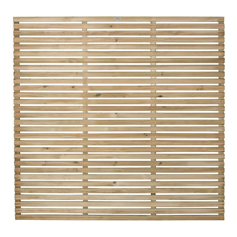 Forest Garden - Forest 5'11' x 5'11' Pressure Treated Contemporary Slatted Fence Panel Pack (1.8m x 1.8m)