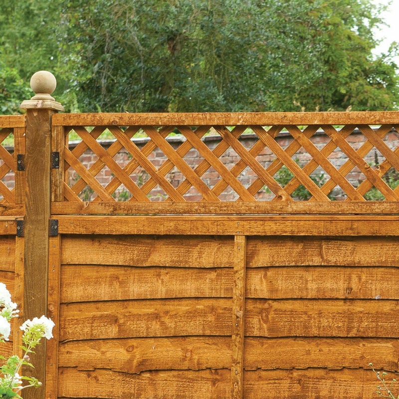 Forest 6' x 6' Diamond Lattice Trellis Fence Topper (1.83m x 0.3m)