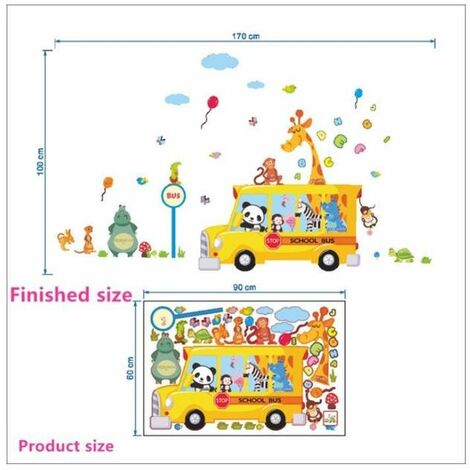 Forest Animals Albero autoadesivi della parete per la camera dei bambini Scimmia gufo Giungla selvaggia Decalcomania Della Parete Scuola Materna Del Bambino Camera Da Letto Decor Poster Murale 1 pezzo