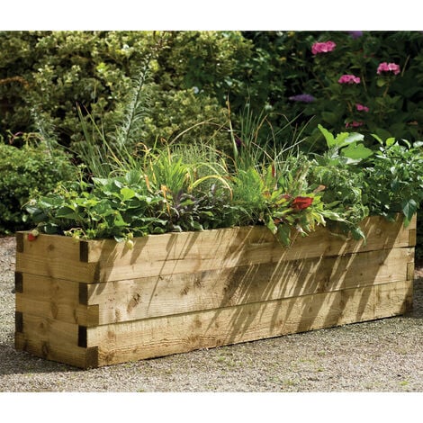 FOREST GARDEN Forest Caledonian Rectangular Raised Bed 5'11x1'6 (1.8x0.45m)