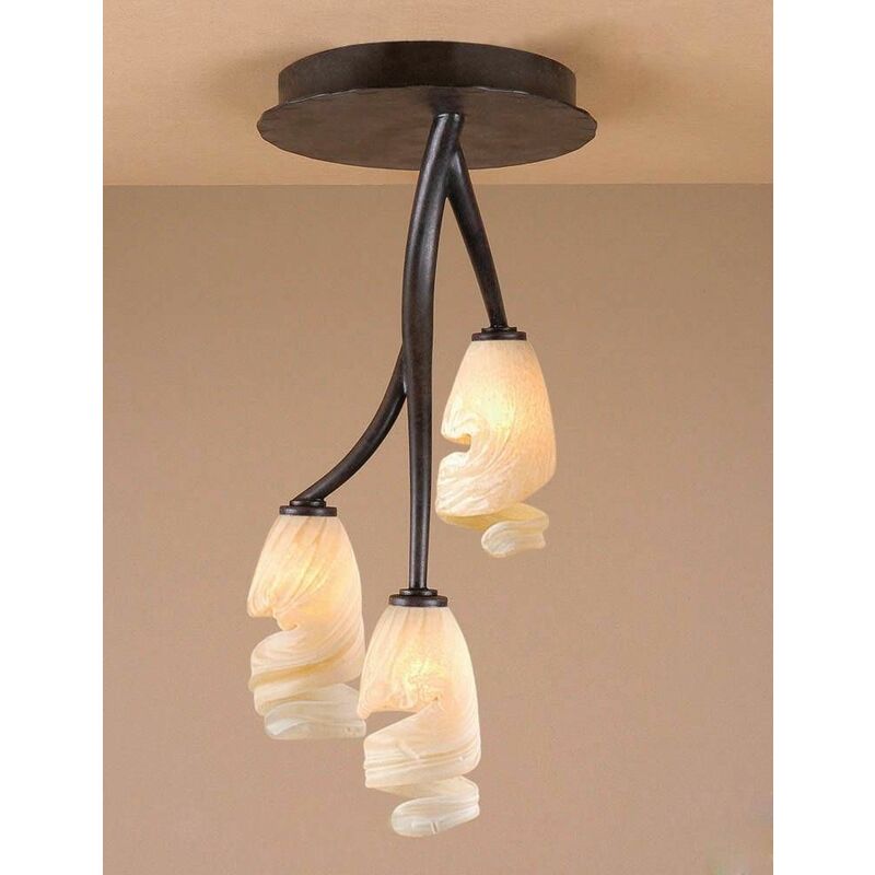 Ceiling Lamp Forest 3 G9 Bulbs, Brown/Black Oxidized