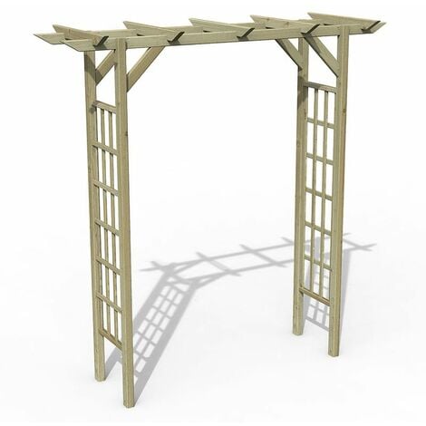 FOREST GARDEN Forest Classic Flat Top Wooden Garden Pergola Arch 6’11 x 2’4