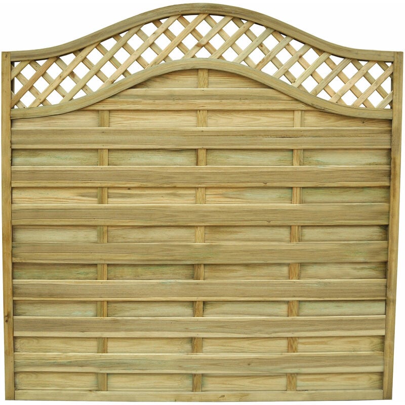 Forest 5'11' x 4'11' Europa Prague Pressure Treated Decorative Fence Panel Pack - (1.8m x 1.5m)