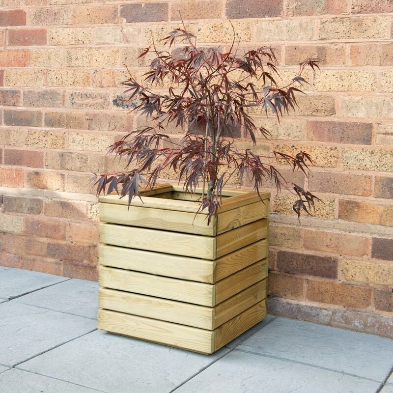 Forest Garden - Forest Linear Square Wooden Garden Planter 1'x1' (0.4x0.4m)