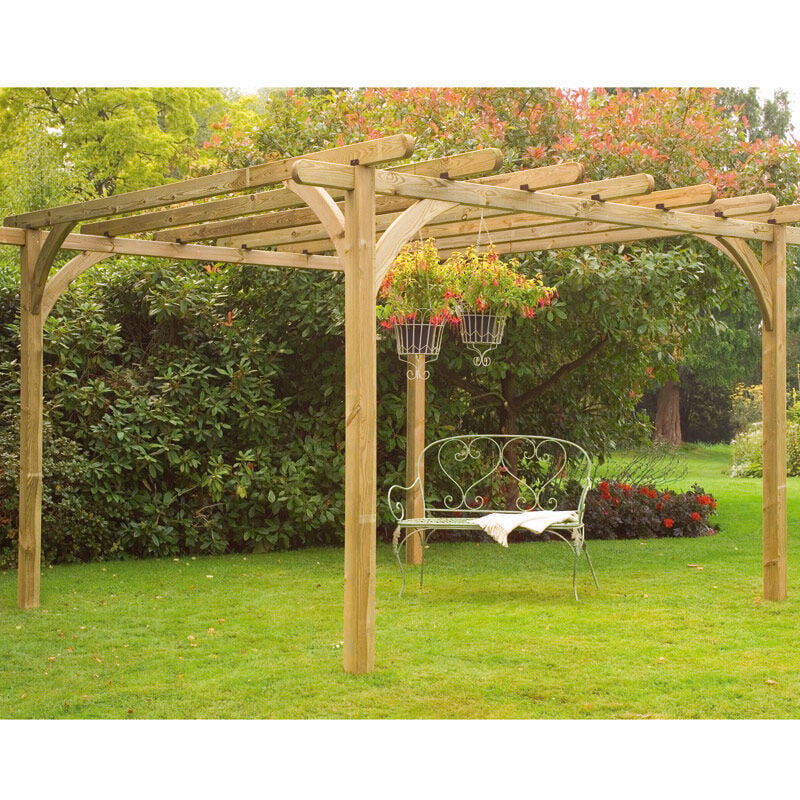 Forest Garden - Forest Large Ultima Wooden Garden Pergola Kit 10'x10'