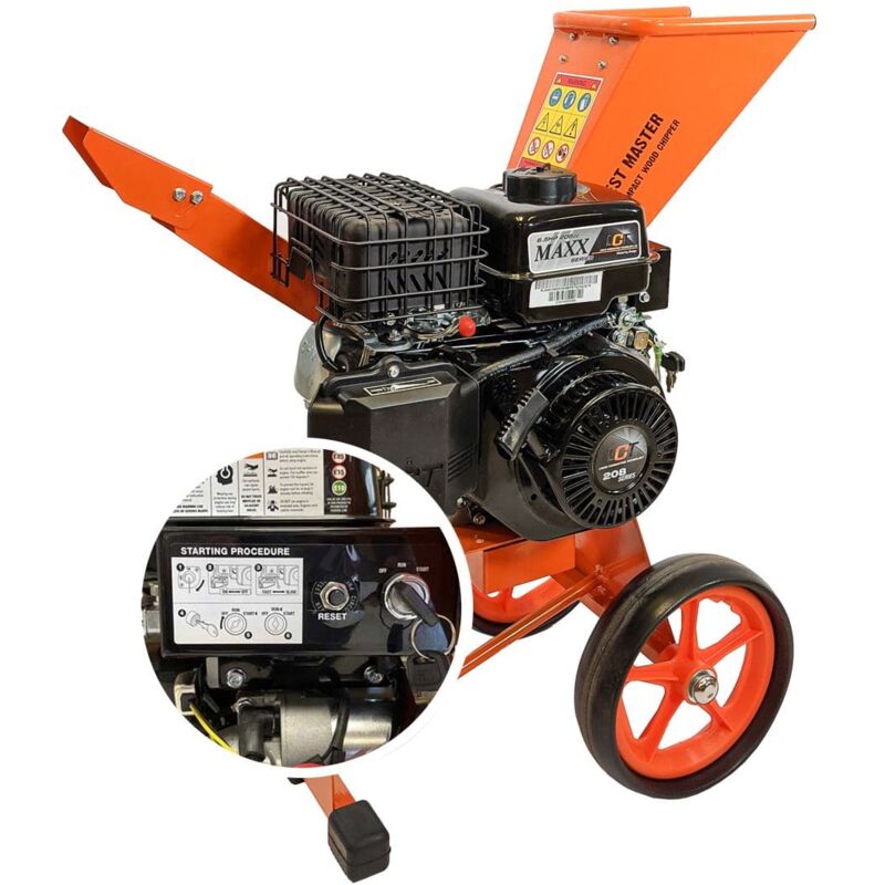 Forest Master - Broyeur à bois à essence à démarrage électrique – Compact 6 cv FM6DDES
