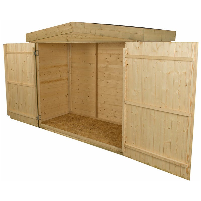 Forest Shiplap Large Double Door Apex Garden Storage- Outdoor Bike/Mower Store