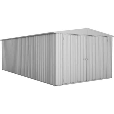 CERLAND FOREST STYLE - Garaje de Acero Melton 17,6 m² (3,10 x 6,06 x 2,06 m) – Acero Zincalume Galvanizado – Resistente a la Corrosión – Techo a Doble Vertiente – Sistema de Montaje por Clip