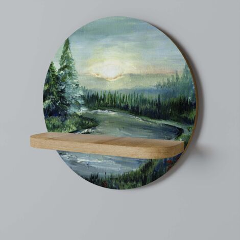 FOREST SUNSET Rundes Regal
