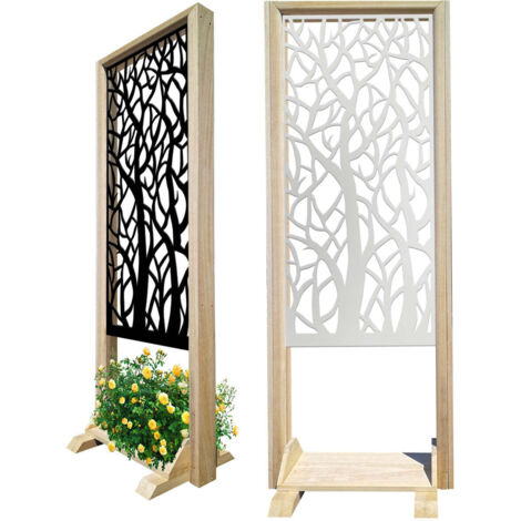 FORESTA - Separè  - Paravento modulabile - 70x190cm - in Legno e PVC - Colore: bianco
