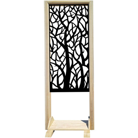 FORESTA - Separè - Paravento modulabile - 70x190cm - in Legno e PVC  Nero